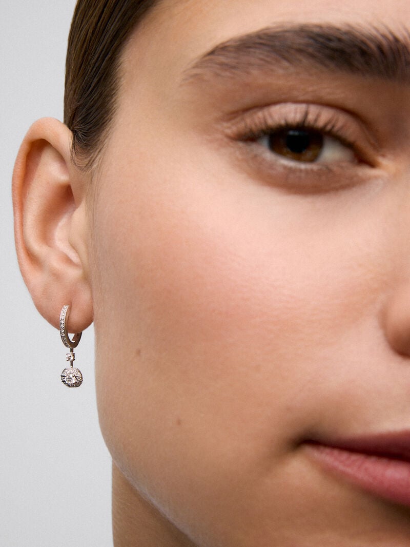 18K white gold earrings with 52 brilliant-cut diamonds with a total of 0.45 cts image number 6