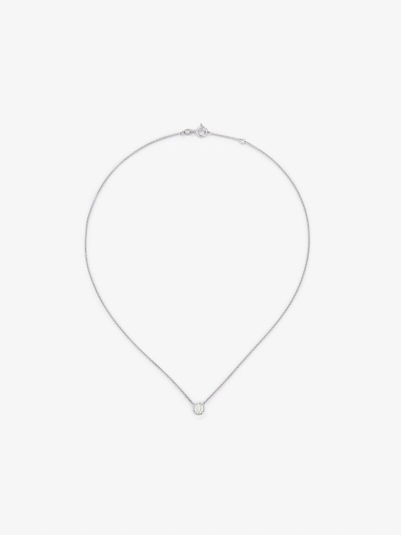 18K white gold solitaire pendant with 0.4 ct brilliant cut diamond image number 0