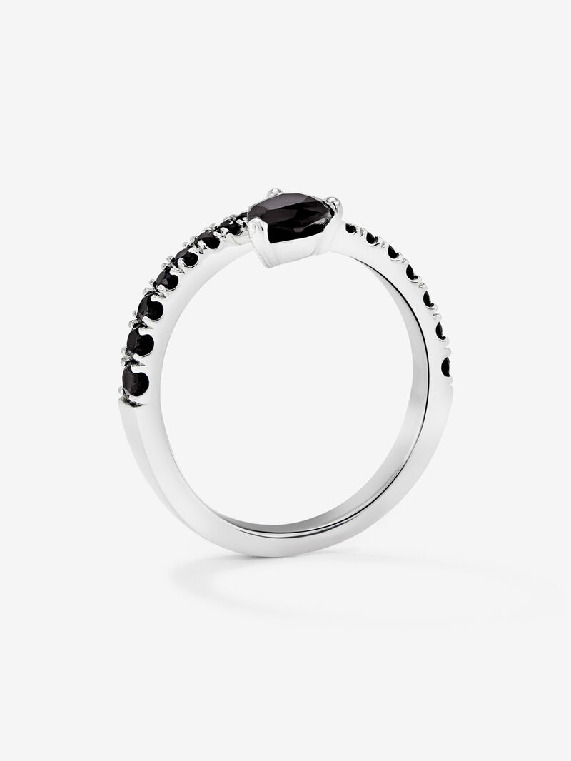 925 silver open ring with 19 pear-cut and brilliant spinels image number 4