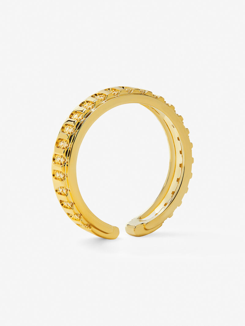 18K yellow gold ring with 50 brilliant-cut diamonds with a total of 0.18 cts image number 6
