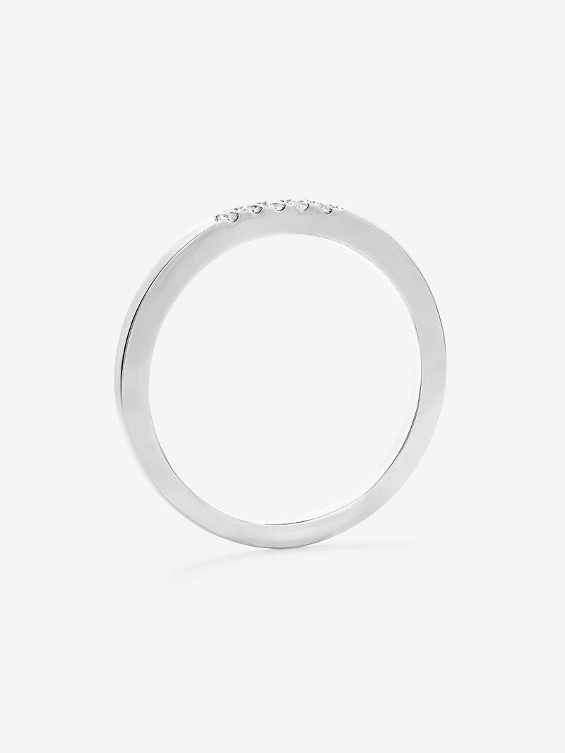 18K white gold ring with 5 brilliant-cut diamonds with a total of 0.05 cts image number 2
