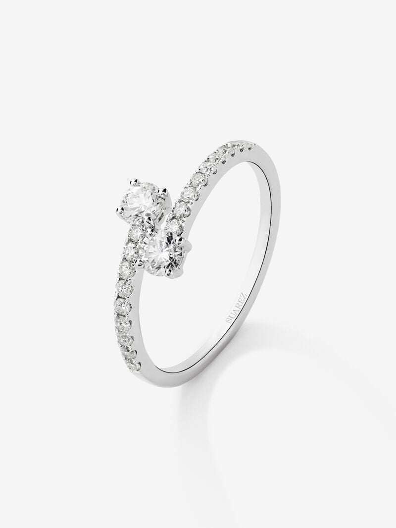 You and Me ring in 18K white gold with 20 brilliant-cut diamonds with a total of 0.49 cts image number 0