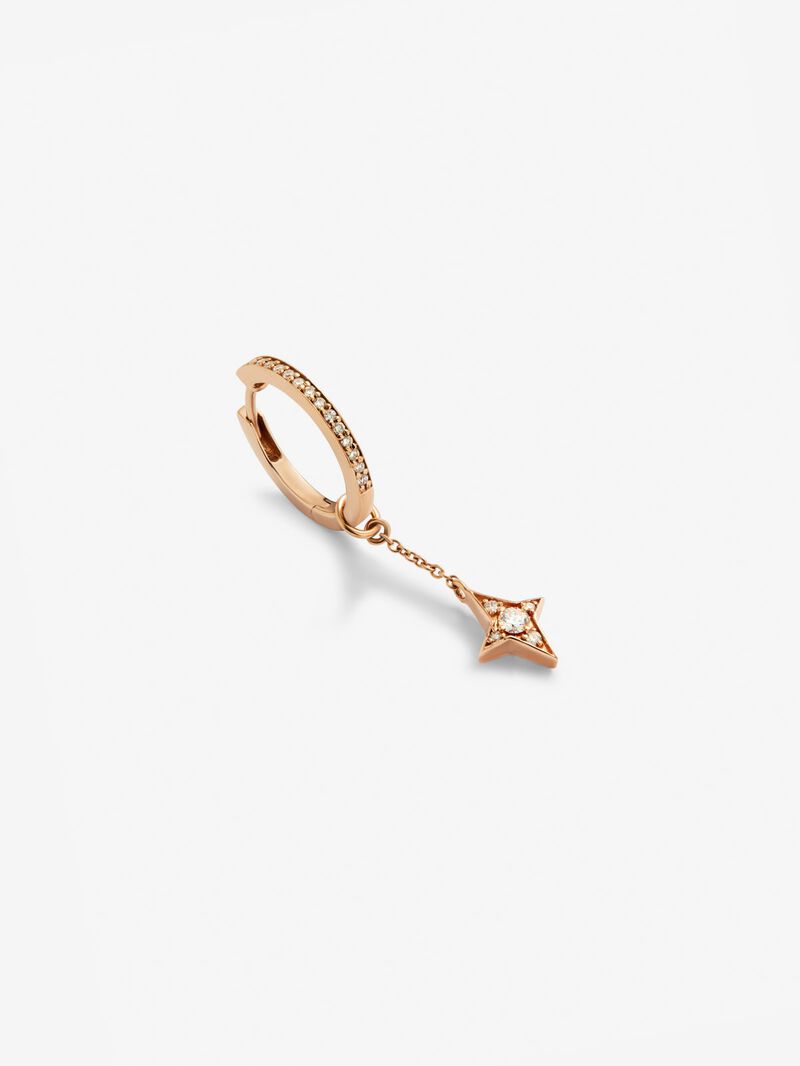 Individual 18K rose gold earring with 20 brilliant-cut diamonds with a total of 0.13 cts image number 4