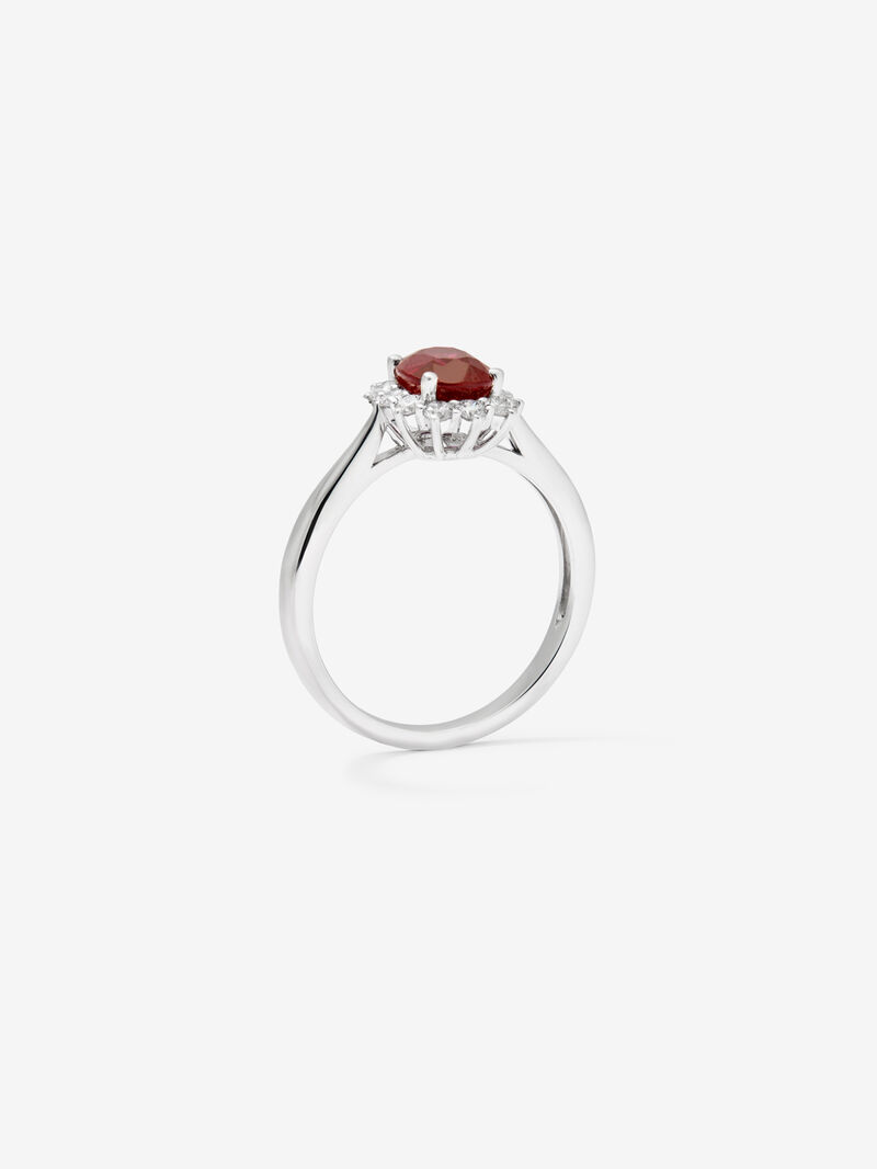 18K White Gold Ring with Red Ruby in 0.68 cts and white diamonds in a brilliant 0.18 cts image number 4