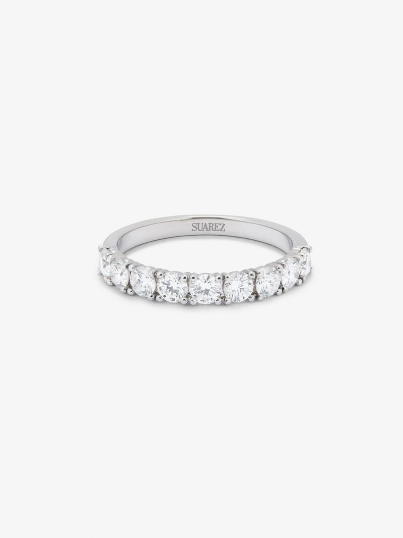 Half ring in 18K white gold with 9 brilliant-cut diamonds with a total of 1.22 cts image number 2