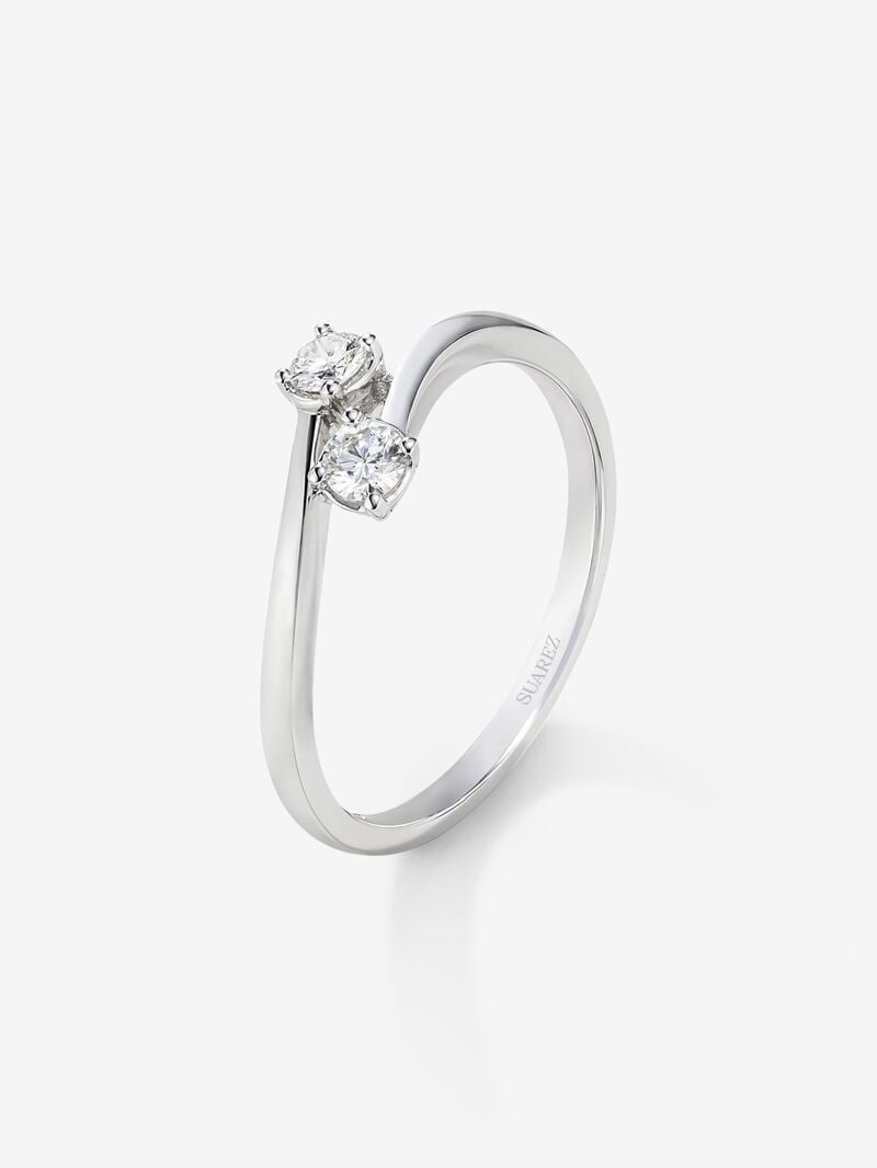 You and me ring in 18K white gold with 2 brilliant-cut diamonds with a total of 0.19 cts image number 0