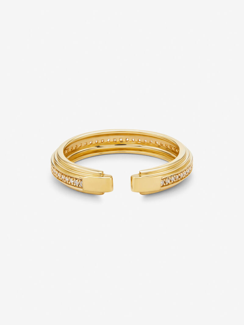 18K yellow gold ring with 50 brilliant-cut diamonds with a total of 0.15 cts image number 2