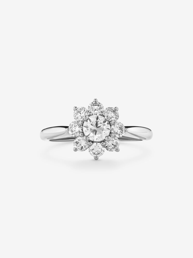 18K White Gold Engagement Solitaire Ring with Diamond image number 2