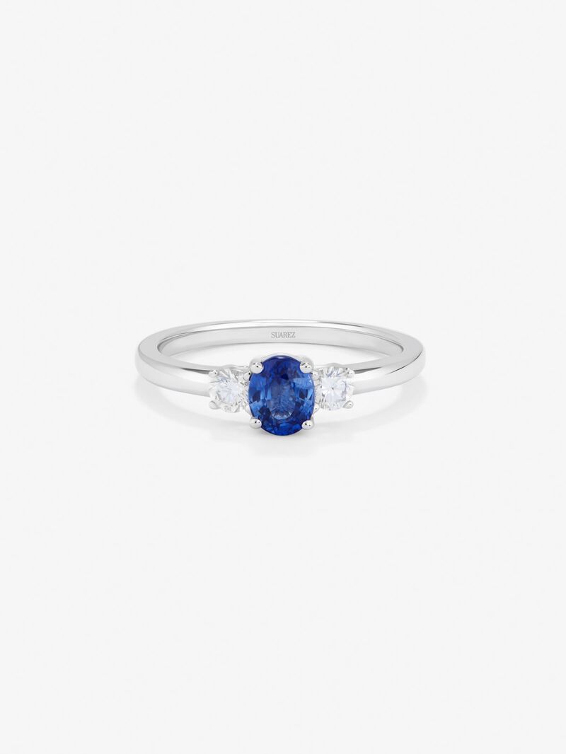 18K White Gold Trek Type with 0.49 cts and diamonds in 0.2 cts bright size sapphir image number 2