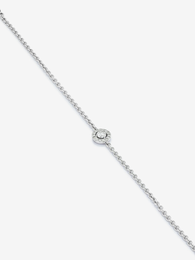 18K white gold bracelet with pave diamonds chain image number 2