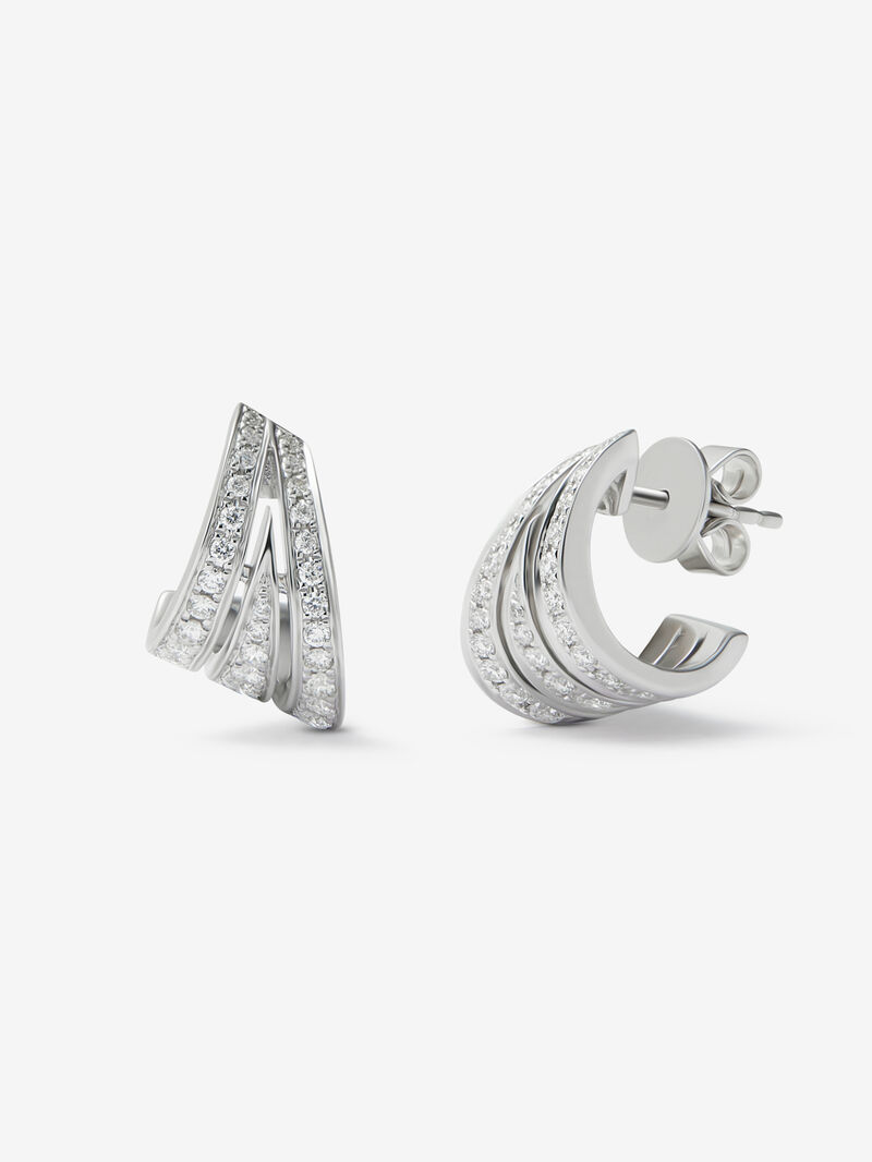 18K white gold earrings with paved brilliant-cut diamonds with a total of 0.52 cts image number 0