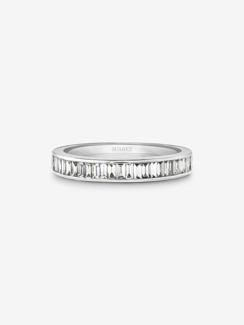 Half ring in 18K white gold with 31 baguette-cut diamonds with a total of 0.5 cts image number 2