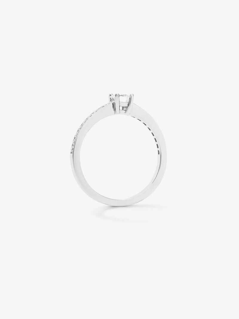 18K white gold solitaire engagement ring with diamond image number 3