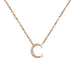 Colgante letra C de oro rosa de 18kt con diamantes, PT17002-ORDC