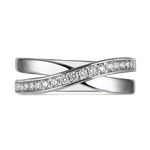 Anillo cruzado de oro blanco de 18kt con diamantes, SO16091-OBD_V