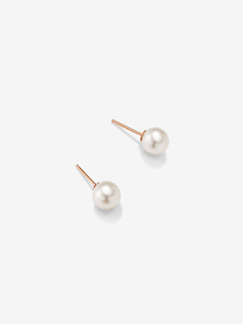 18K rose gold button pending with 9 mm Australian pearl image number 2