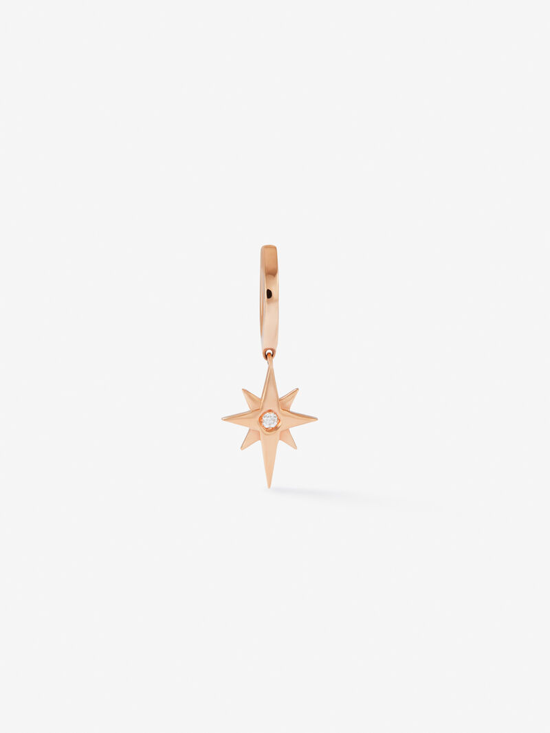 Individual 18K rose gold earring with 0.05 ct brilliant cut diamond image number 1