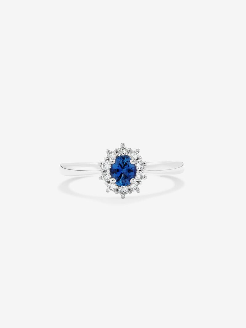 18K White Gold Ring with 0.44 cts and white diamonds in a brilliant 0.18 cts image number 1