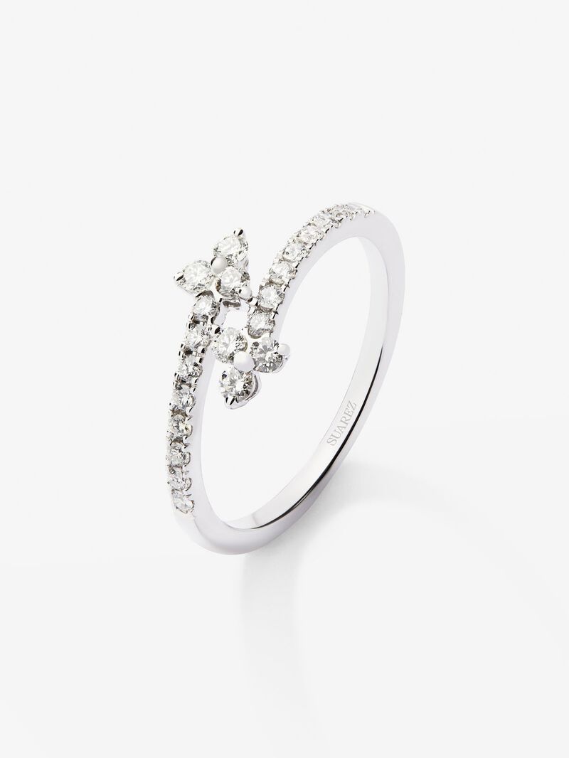 You and me ring in 18K white gold with 22 brilliant-cut diamonds with a total of 0.17 cts image number 0