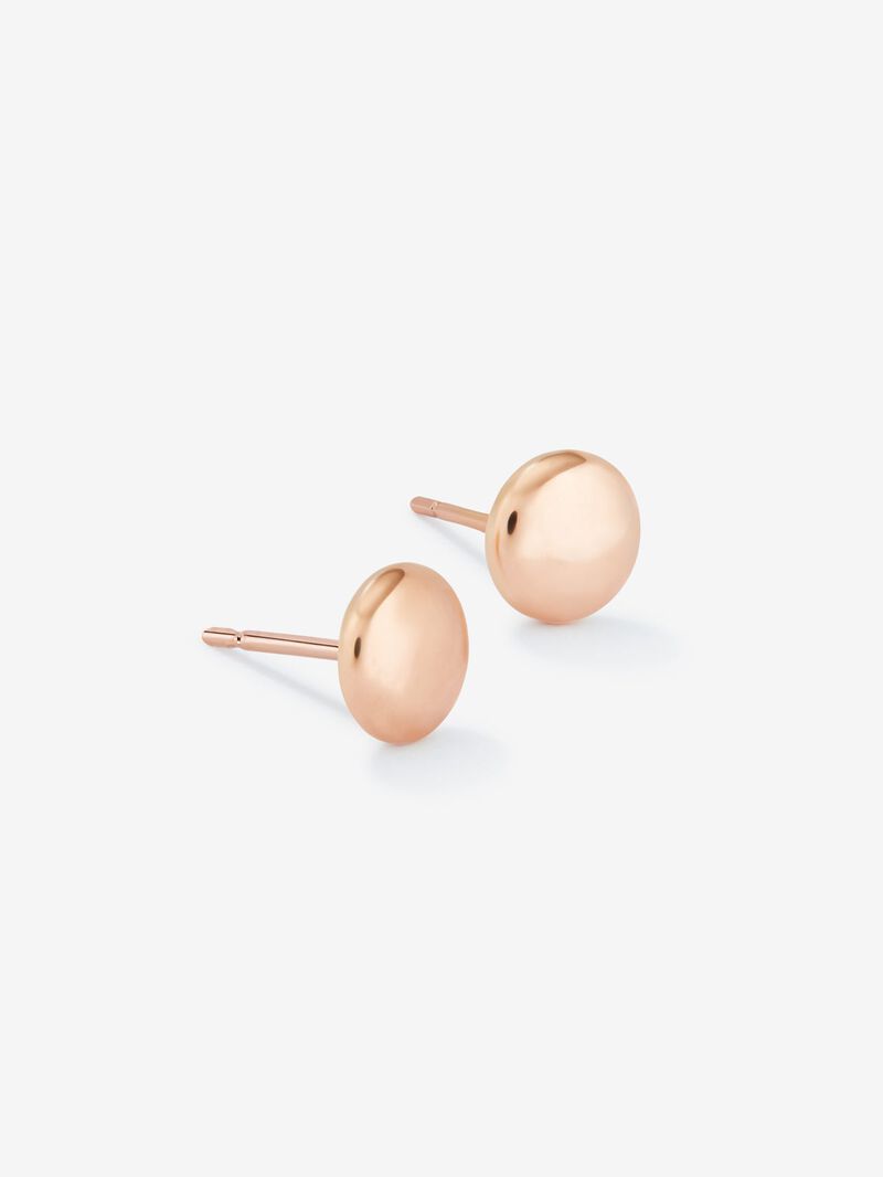18K rose gold earrings with circular shape image number 2