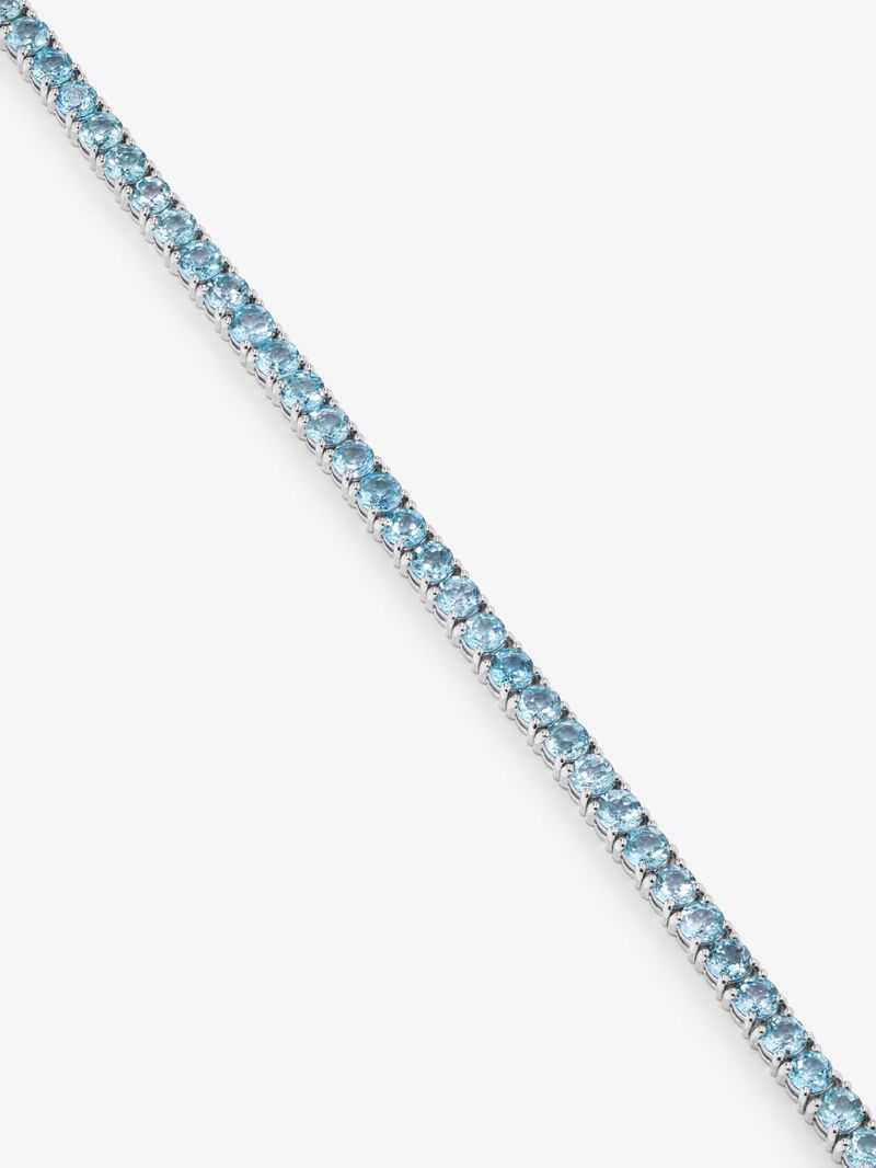 925 silver riviere bracelet with brilliant cut Swiss blue topazes with a total of 11.4 cts image number 0