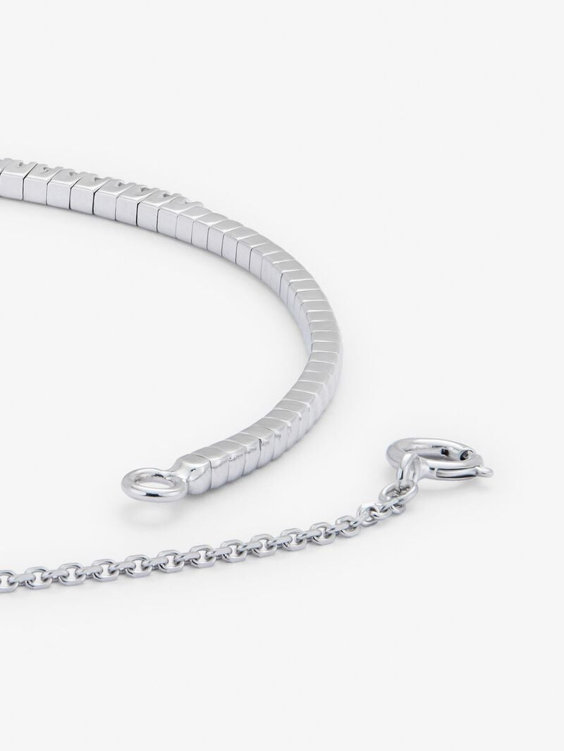 Rigid 18K white gold bracelet with 0.39 ct brilliant-cut white diamonds image number 4