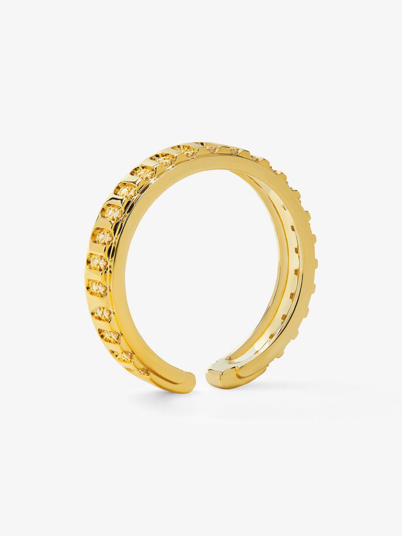 18K yellow gold ring with 50 brilliant-cut diamonds with a total of 0.18 cts image number 4