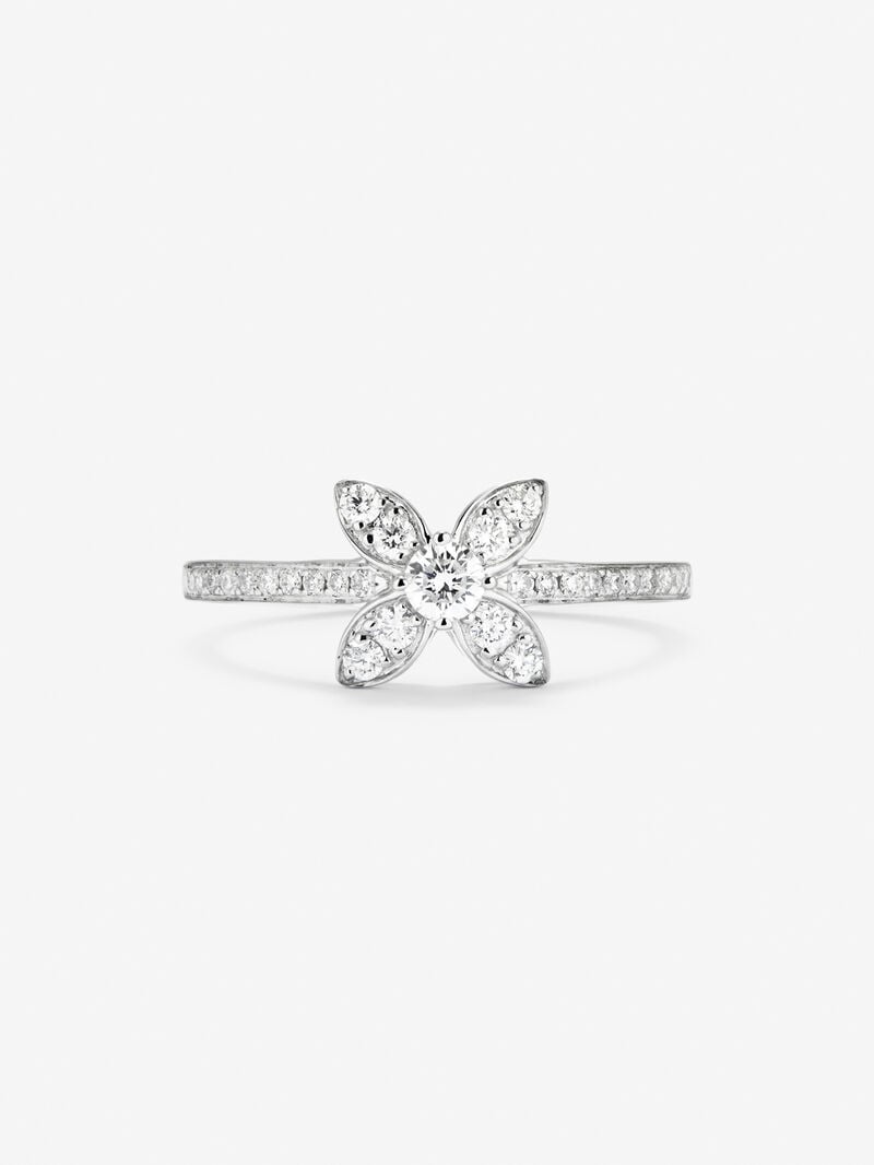 18K white gold ring with 31 brilliant-cut diamonds with a total of 0.34 cts image number 2
