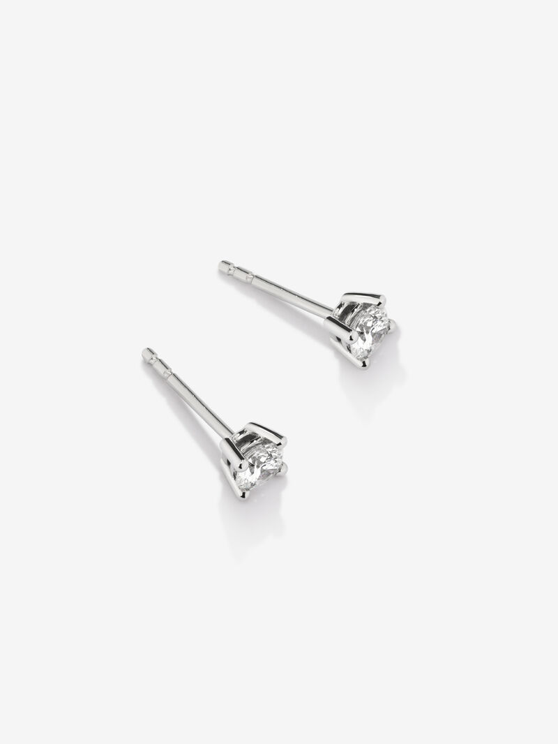 Solitary 18k white gold earrings with white diamonds of 0.6 cts image number 2