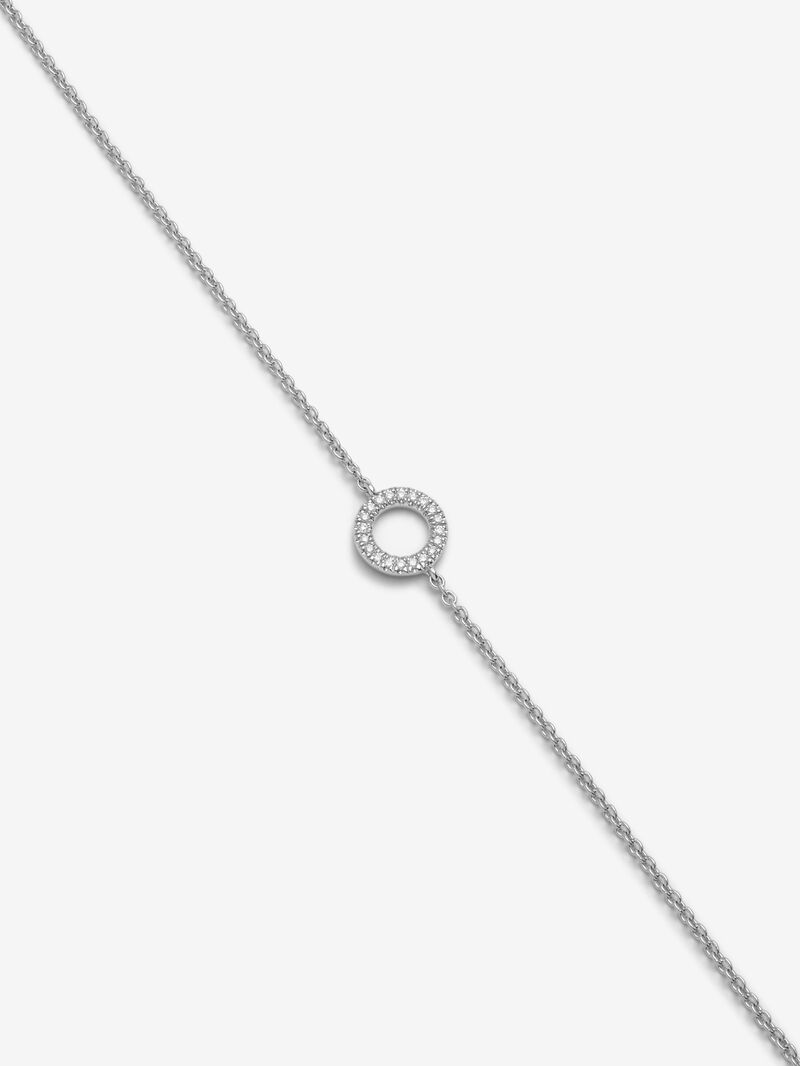 18K white gold bracelet with pave diamonds chain image number 2