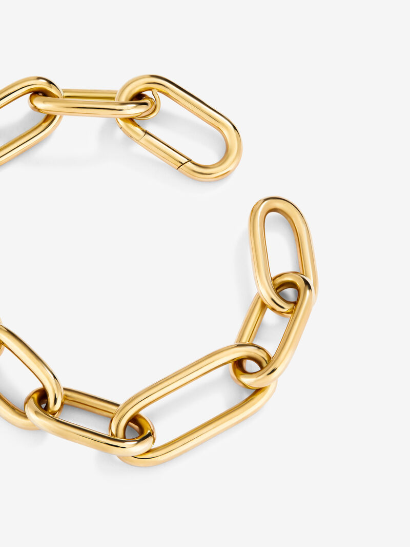 Extra large link bracelet in 18K yellow gold image number 4
