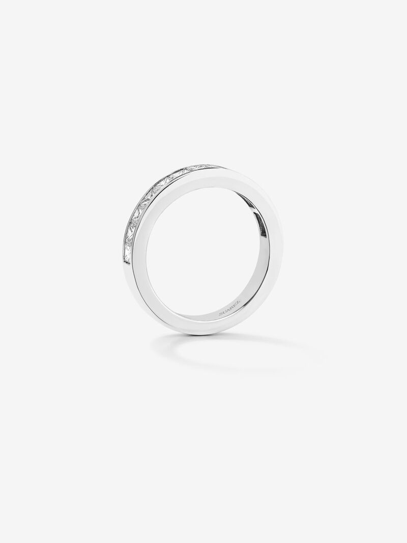 Half ring in 18K white gold with 13 princess-cut diamonds with a total of 1.16 cts image number 4