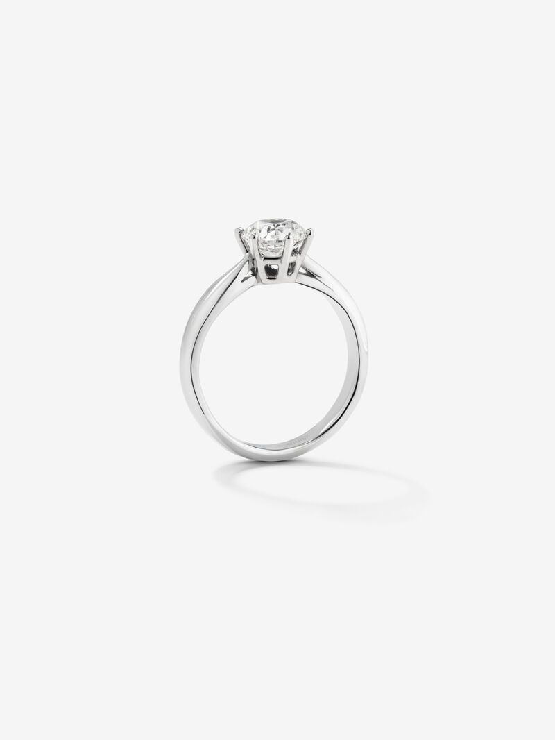 White gold engagement ring with diamond image number 4