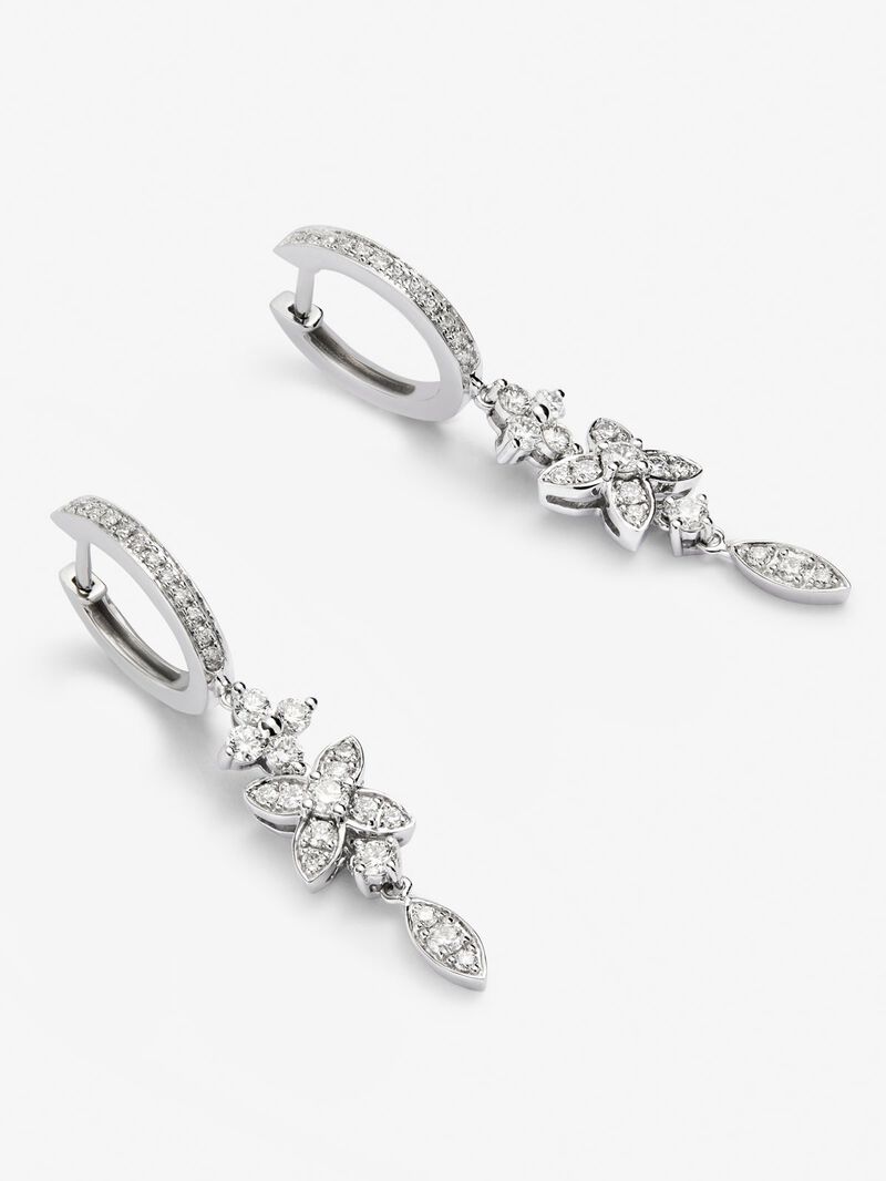18K white gold earrings with 58 brilliant-cut diamonds with a total of 0.76 cts image number 2