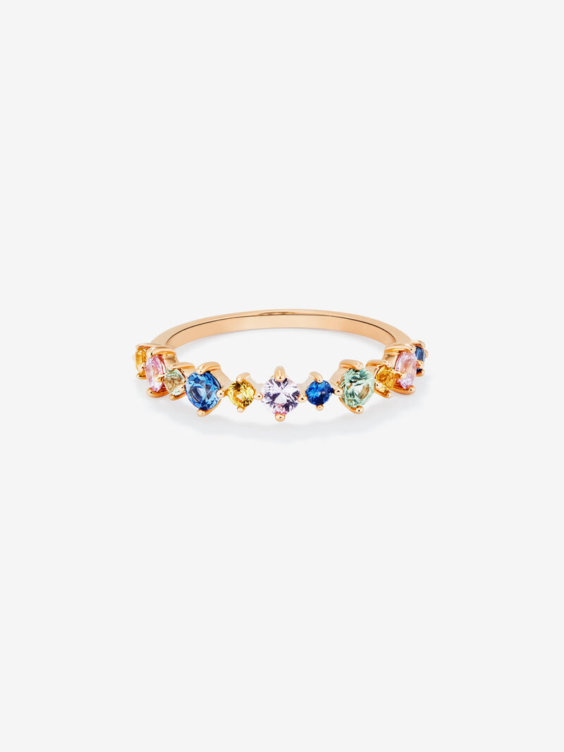 18K Rose Gold Ring with Multicolor Sapphire image number 2