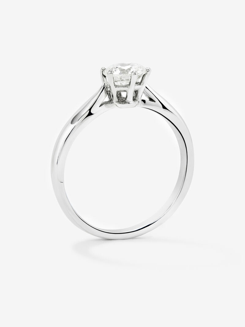 18K white gold solitaire ring with 0.4 ct brilliant cut diamond image number 4
