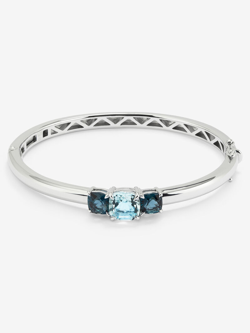925 Silver rigid bracelet with topaz image number 0