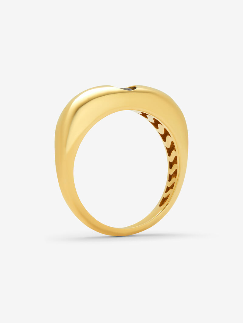 18K yellow gold ring with 0.29 ct brilliant-cut blue sapphire image number 4