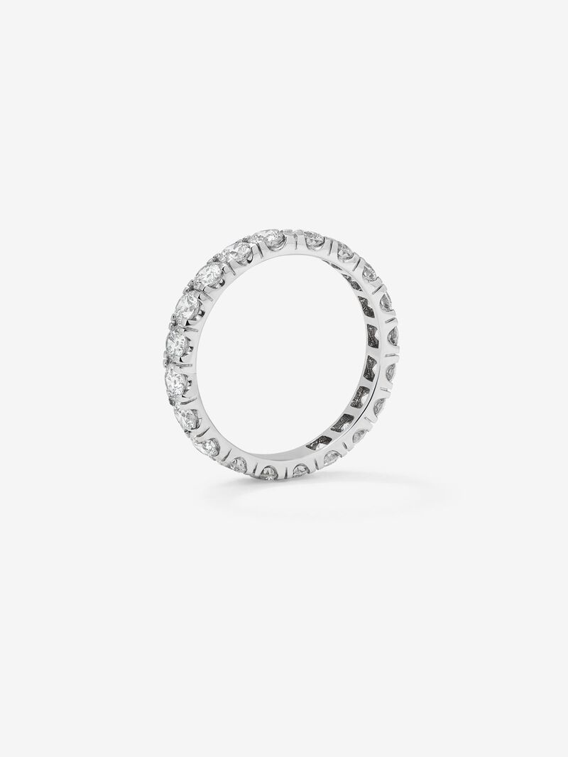 Entire 18K white gold ring with 25 brilliant-cut diamonds with a total of 1.54 cts image number 4