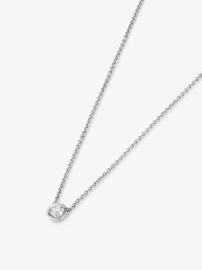 18K white gold solitaire pendant with 0.4 ct brilliant cut diamond image number 1