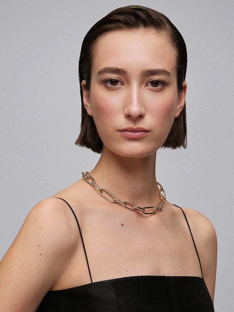 Extra Large Link Necklace in 18K Yellow Gold image number 2