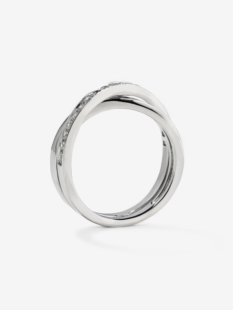 18K White Gold Double Diamond Ring image number 2