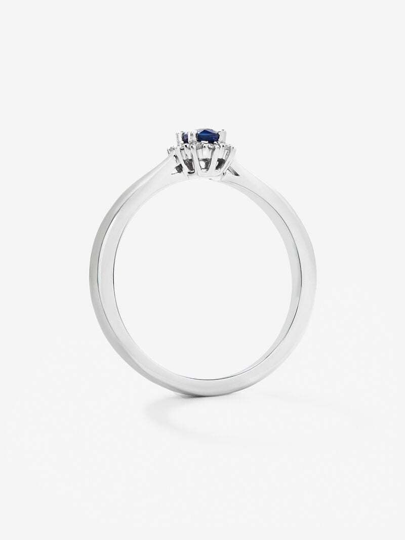 18K White Gold Ring with Blue Sapor image number 2