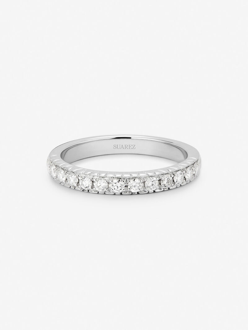 Half ring in 18K white gold with 13 brilliant-cut diamonds with a total of 0.27 cts image number 2