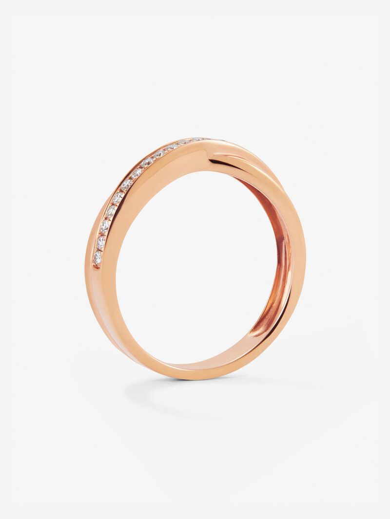 18K rose gold cross ring with 23 brilliant-cut diamonds with a total of 0.18 cts image number 4