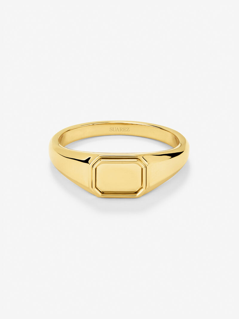 18K Yellow Gold Small Signet Ring image number 2