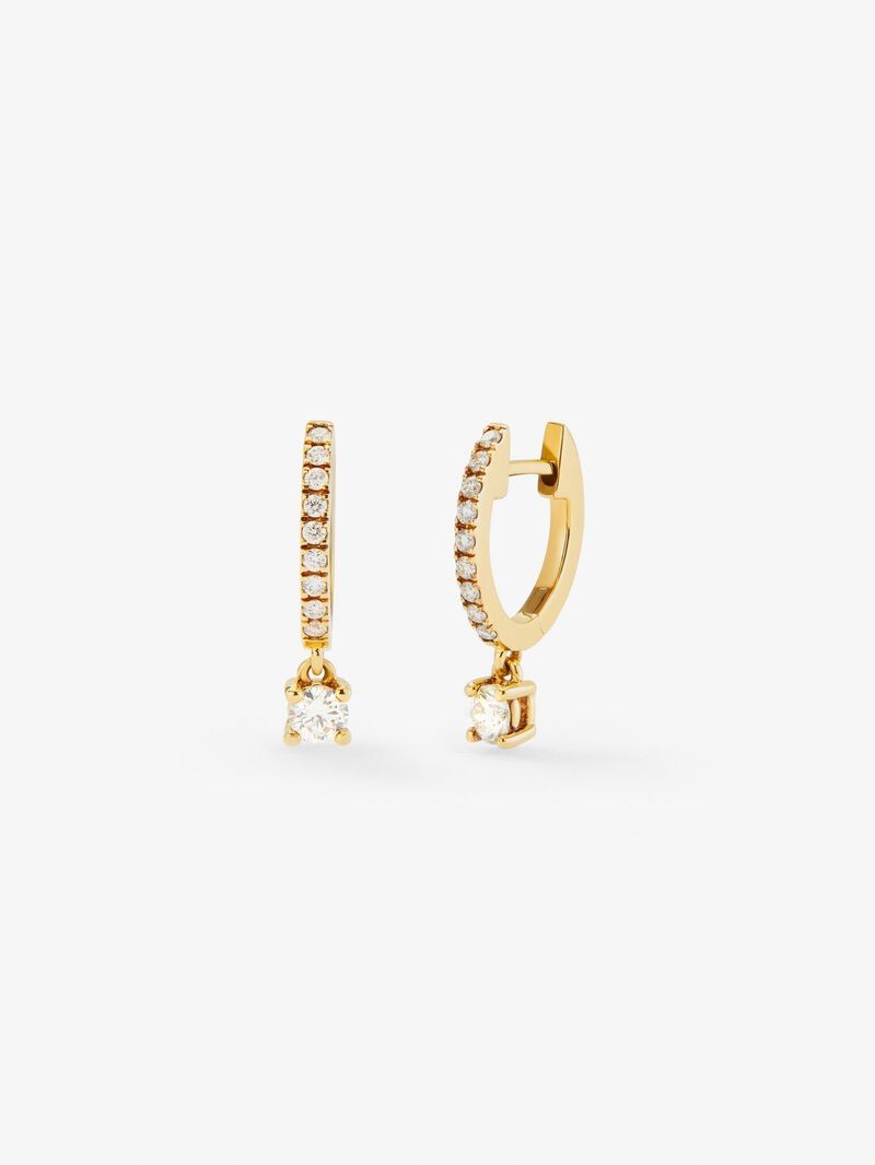 18K yellow gold earrings with 22 brilliant-cut diamonds with a total of 0.41 cts image number 0