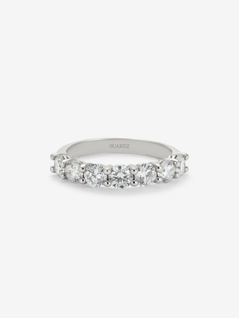 Half ring in 18K white gold with 8 brilliant-cut diamonds with a total of 1.6 cts image number 2