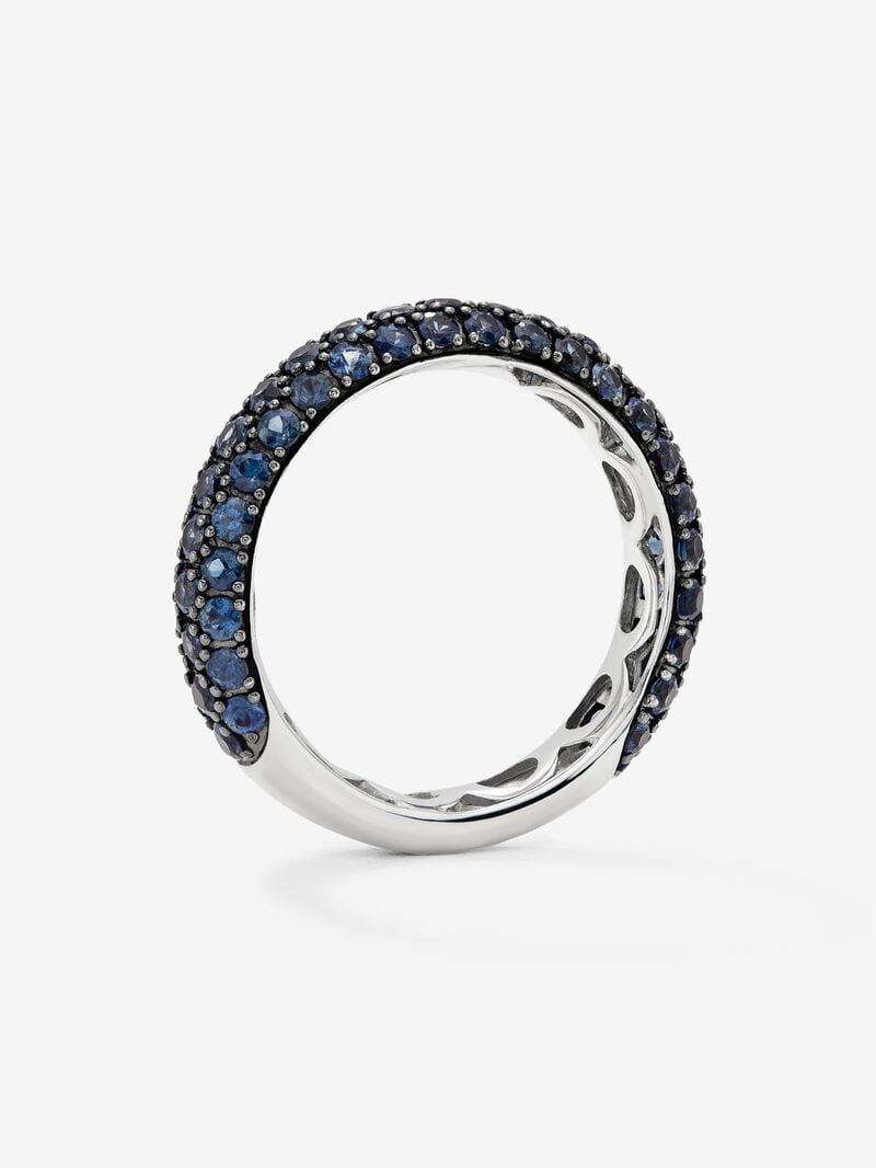 925 silver ring with 70 brilliant-cut blue sapphires with a total of 1.85 cts image number 3