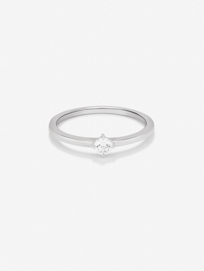 18K white gold ring with 0.15 ct brilliant cut diamond image number 1